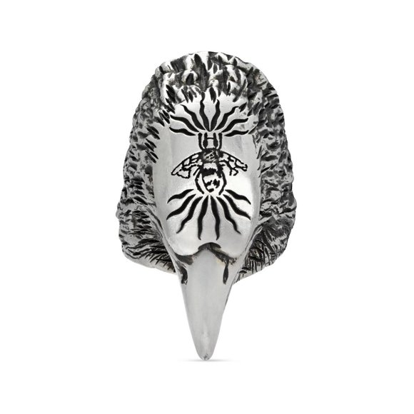 Gucci Anger Forest Eagle Head Ring In Sterling Silver - Picture 6 of 10